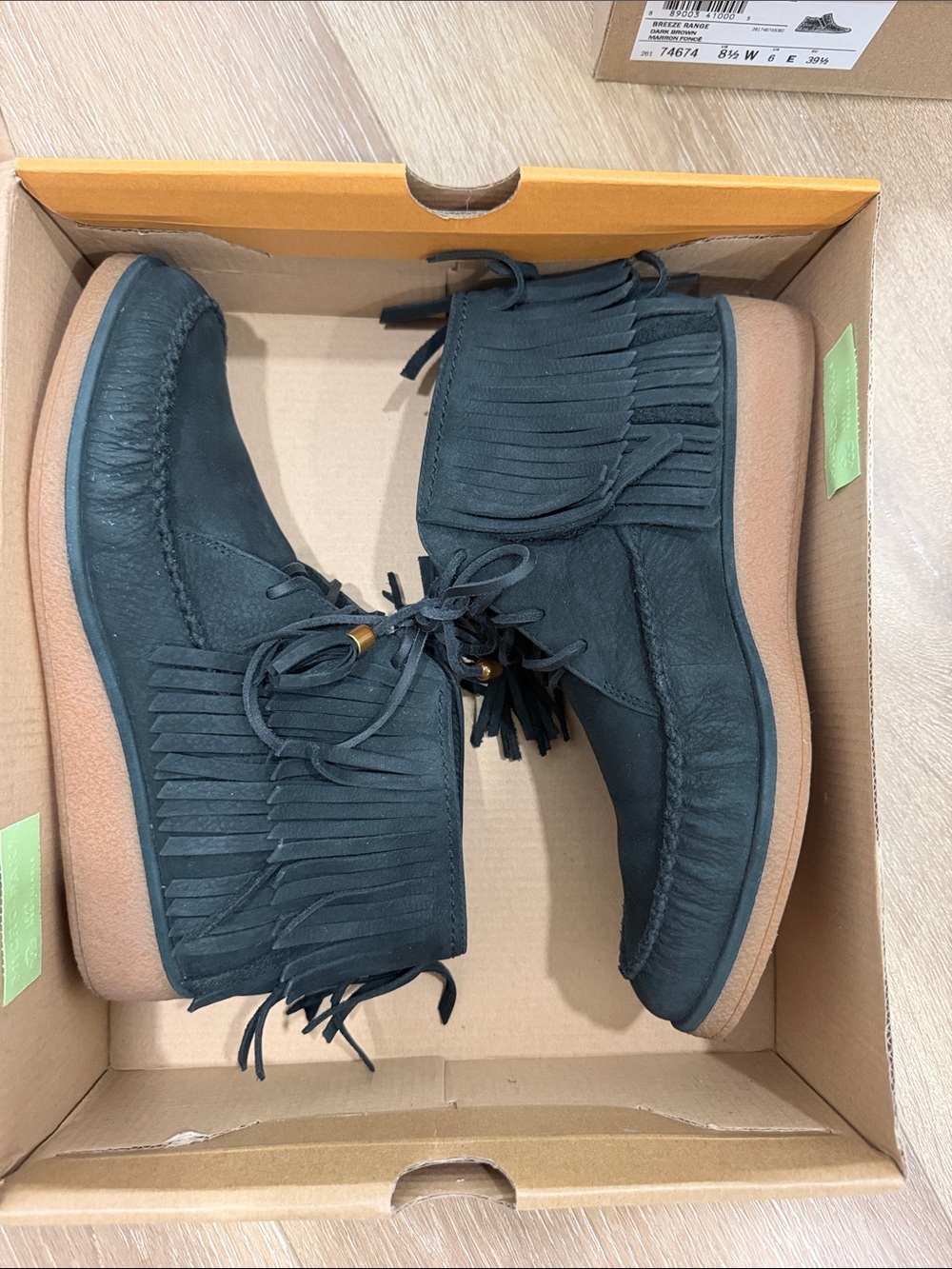 UGG Black Fringe Moccasin Ankle Shoes